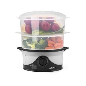 Housewares 6Qt. 2-Tier Food Steamer, Dishwasher Safe (AFS-140B), Black, 6
